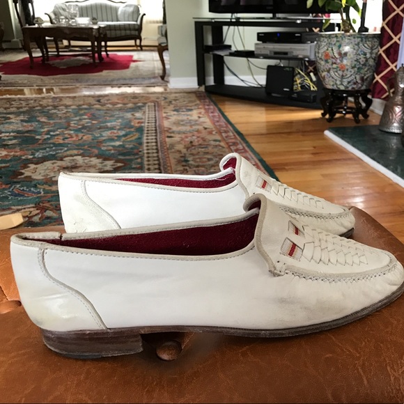 Men's white Bally leather and suede shoes