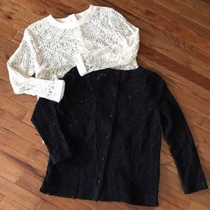 BUNDLE Pair Banana Republic Lace Tops with Buttons