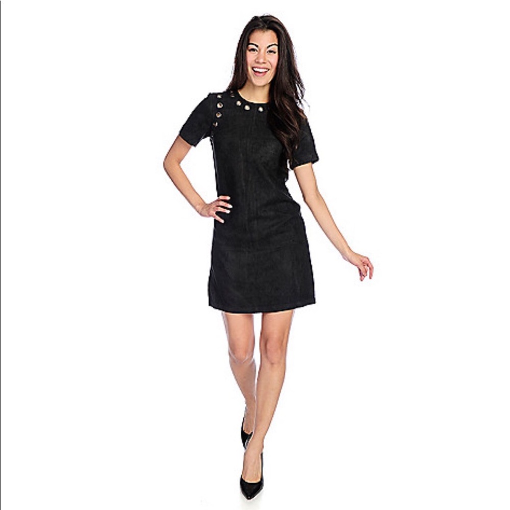 Suede Rivet Tee Dress