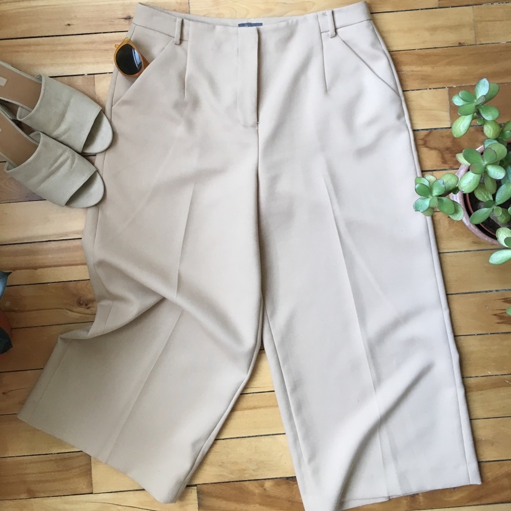 Camel colored cropped trouser