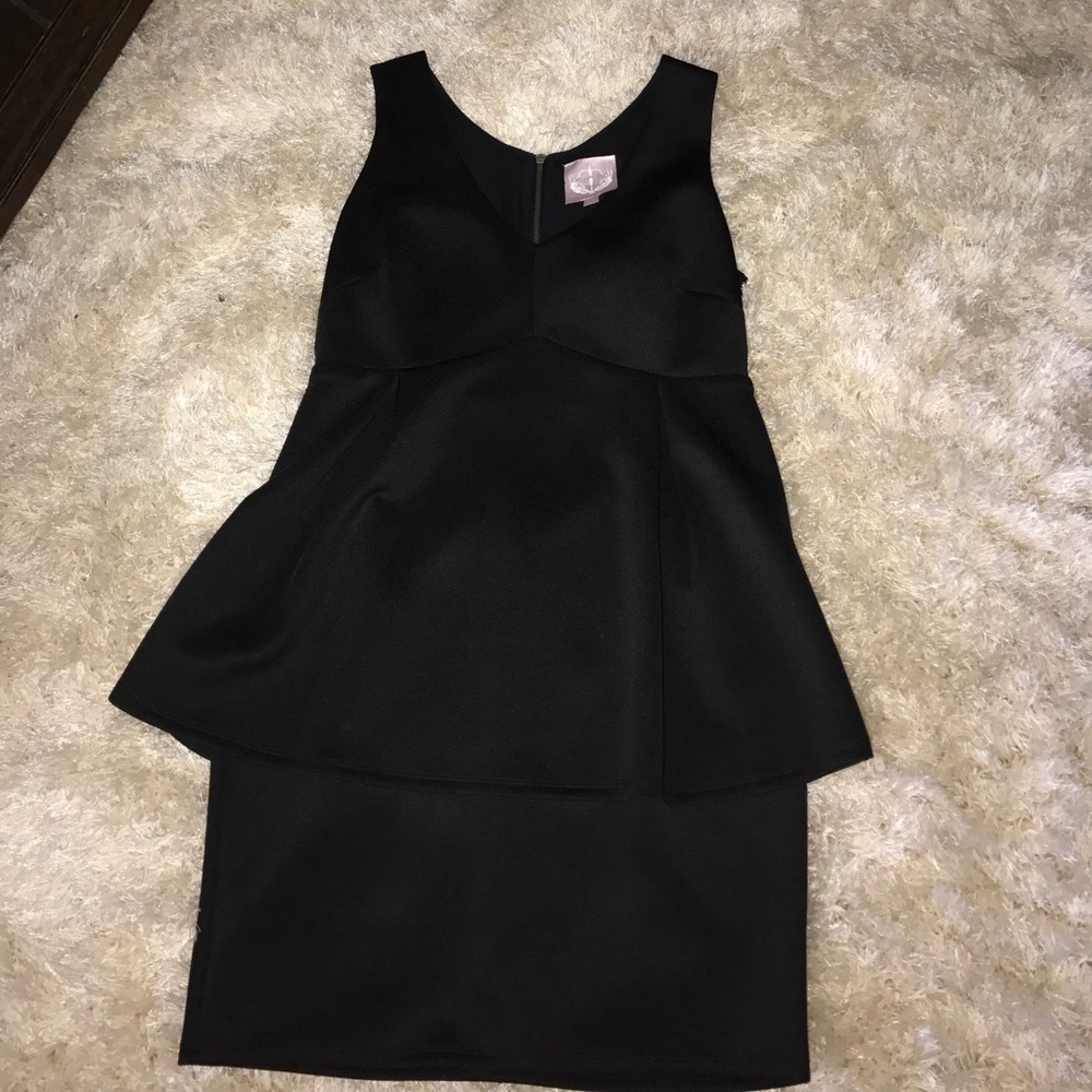 Romeo and Juliet black couture peplum dress