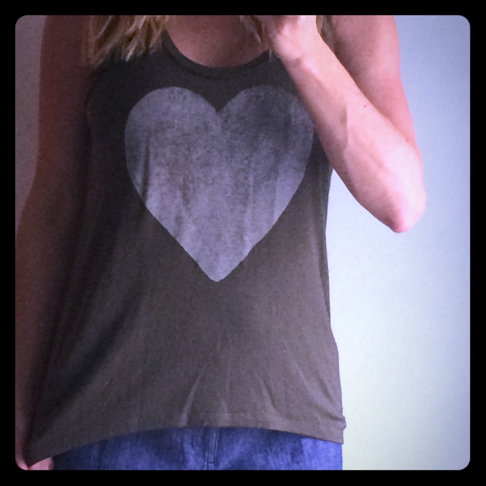 Olive green tank. Express small.