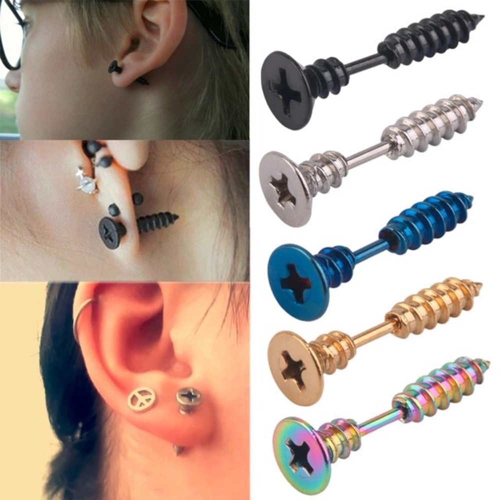 Screw unisex earrings