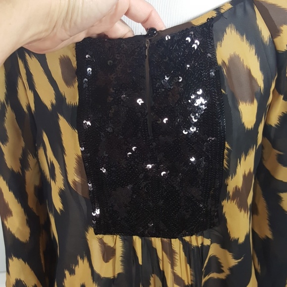 Andrew Charles sheer Leopard Animal print sequined - Picture 2 of 7