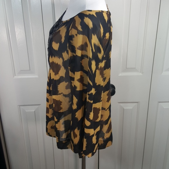 Andrew Charles sheer Leopard Animal print sequined - Picture 4 of 7