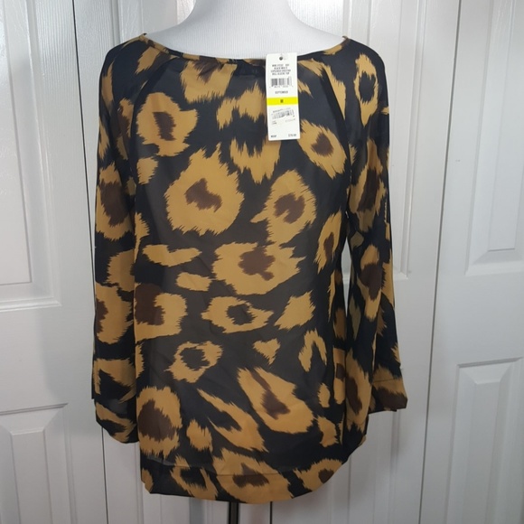 Andrew Charles sheer Leopard Animal print sequined - Picture 5 of 7
