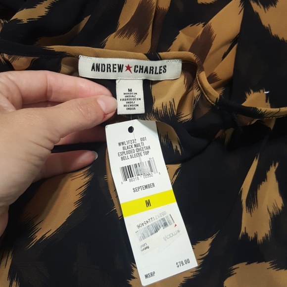 Andrew Charles sheer Leopard Animal print sequined - Picture 7 of 7