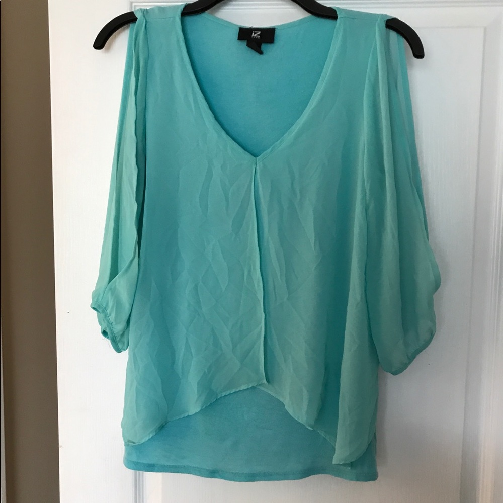 Iz byer sheer shirt with open sleeves size small
