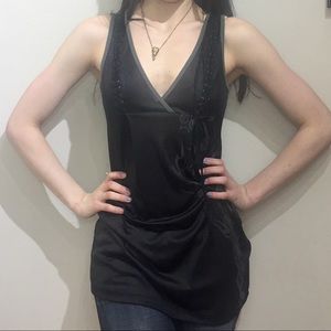 Salvage lace-up empire tank
