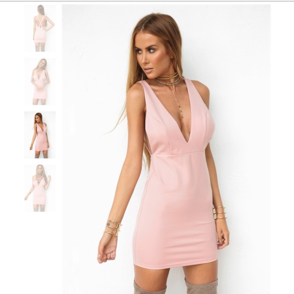 Dusty blush bodycon dress
