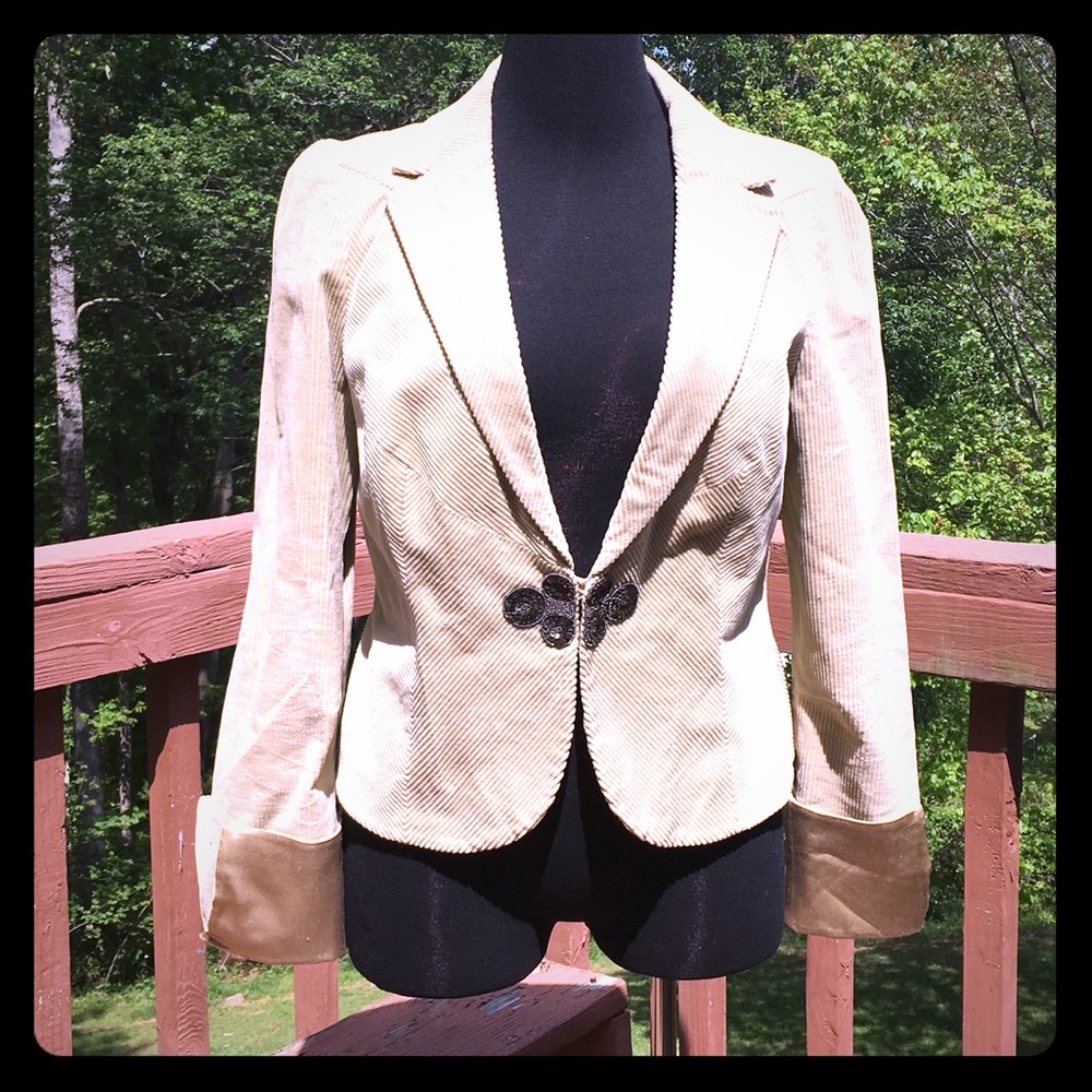 Nougat Size 4 Beige Corduroy Blazer