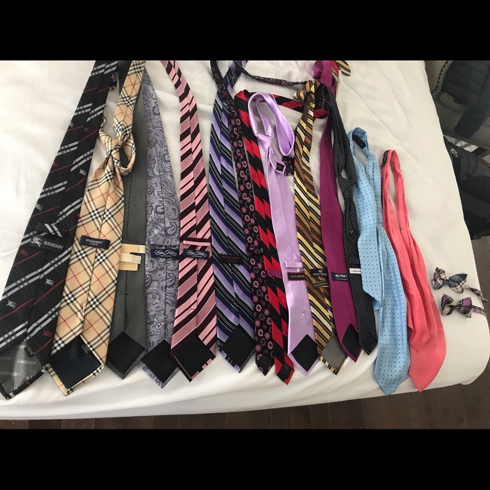 💯 Authentic Burberry Tie Lot! Bulk Buy 34 ties!