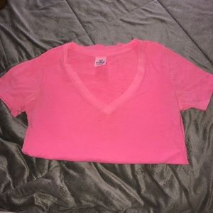 Pink V-Neck T-Shirt Size XS