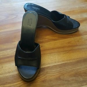 Mossimo Black Leather Wedges