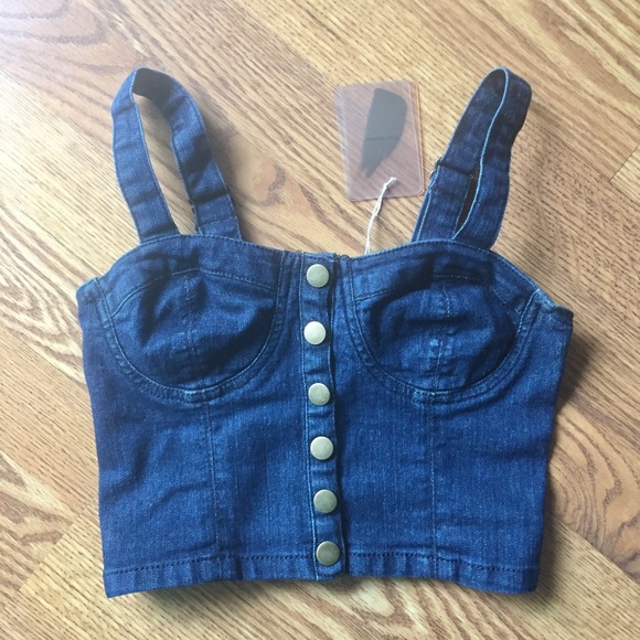 dark denim crop top