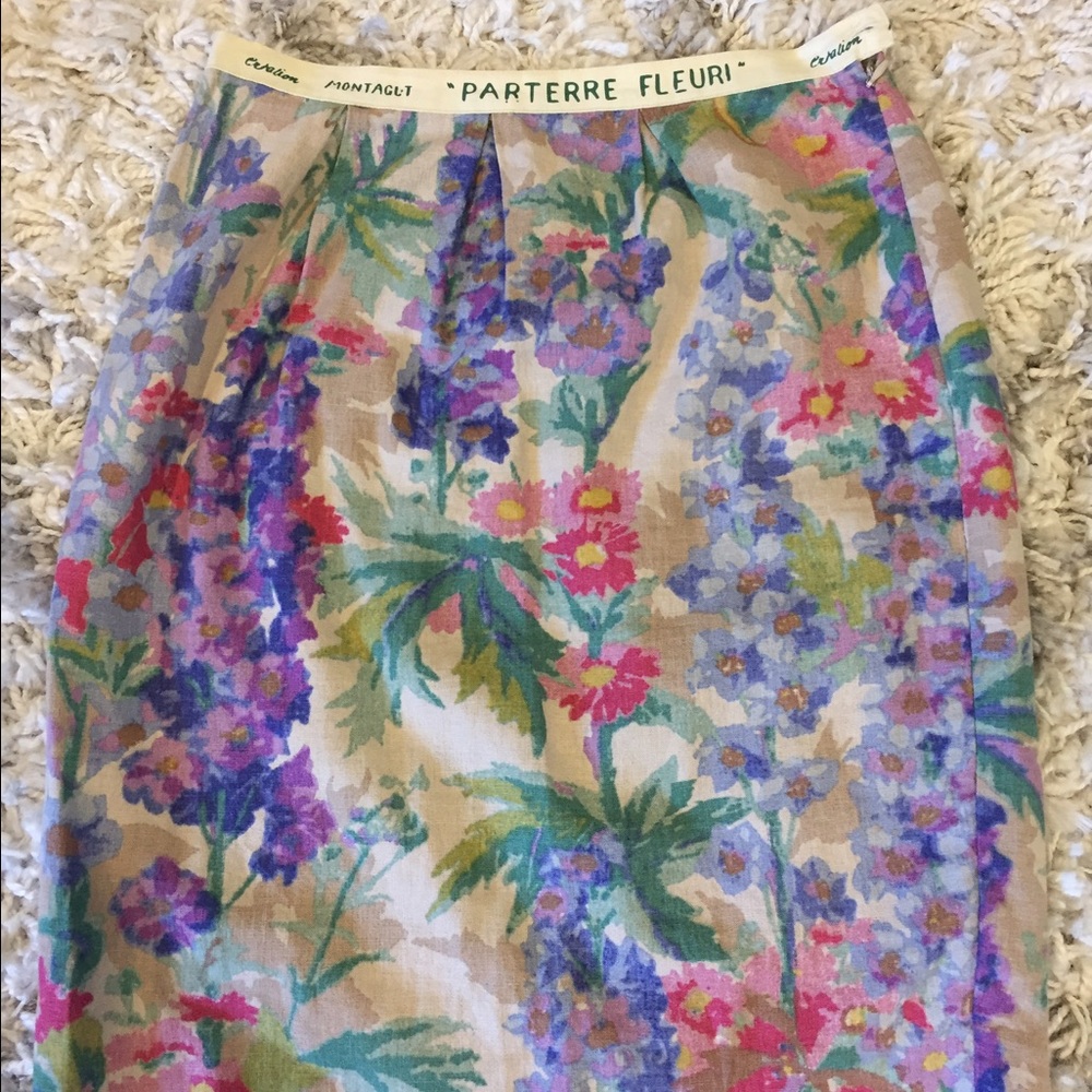 Floreat French wildflower pencil skirt