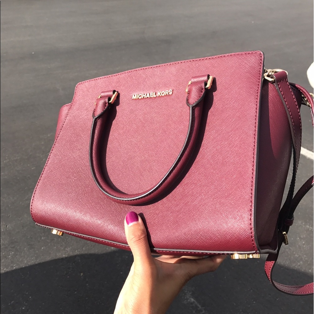 Maroon Michael Kors Selma