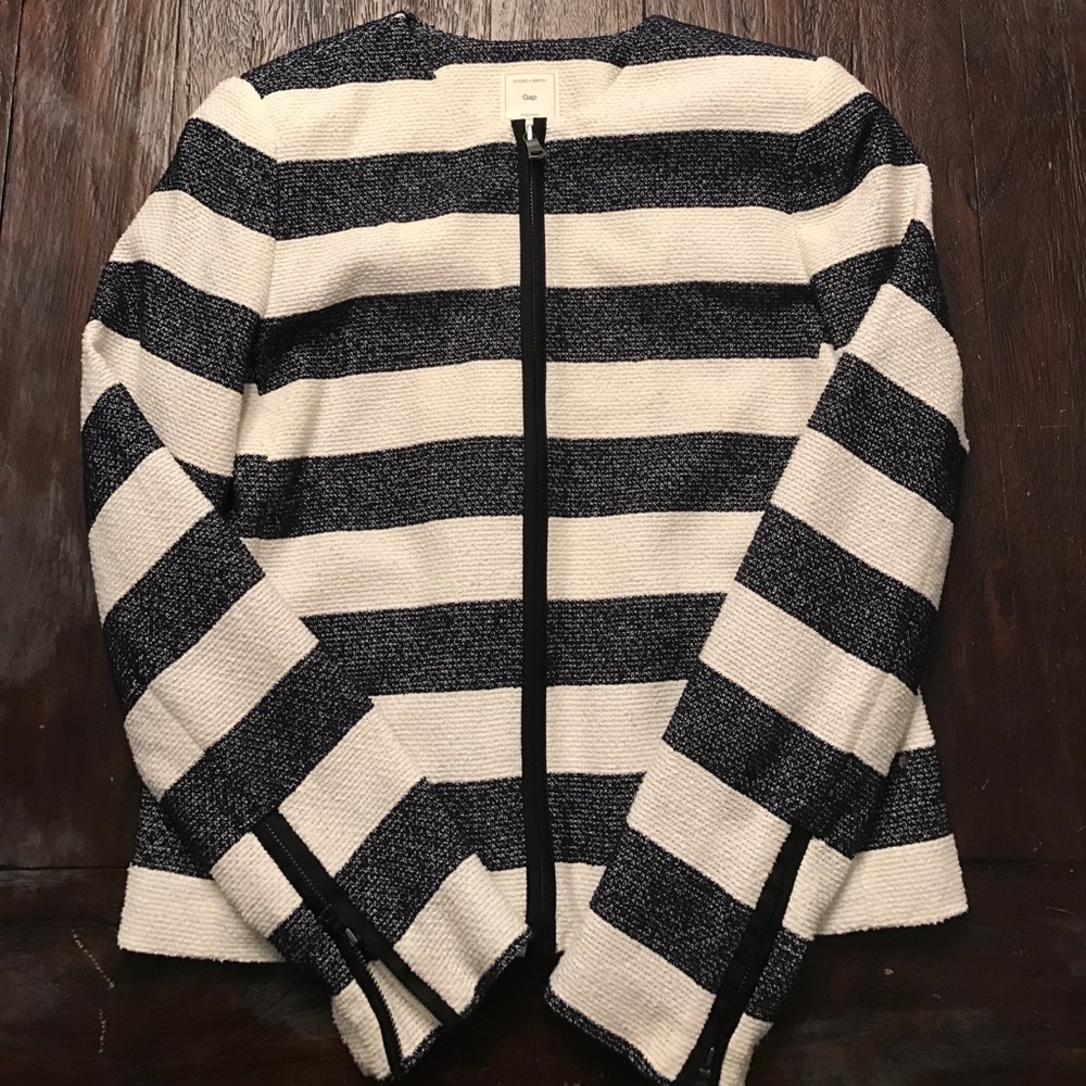 Gap Jacket, size 4, navy and white striped