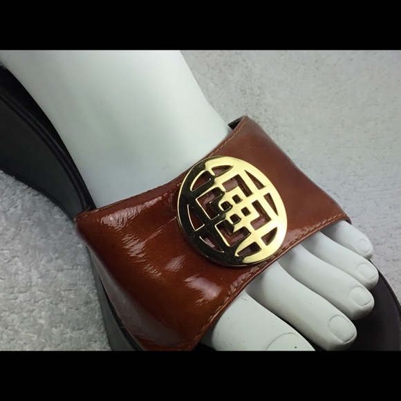 A S studio leather sandals Italy wedge slides 9 - Picture 2 of 8