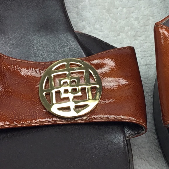 A S studio leather sandals Italy wedge slides 9 - Picture 7 of 8