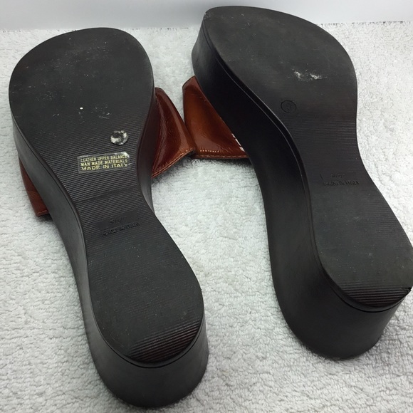 A S studio leather sandals Italy wedge slides 9 - Picture 8 of 8