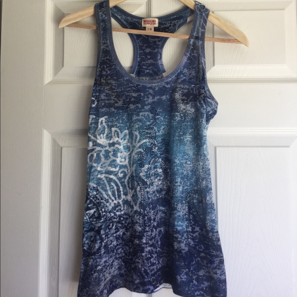Print design blue razorback tank!