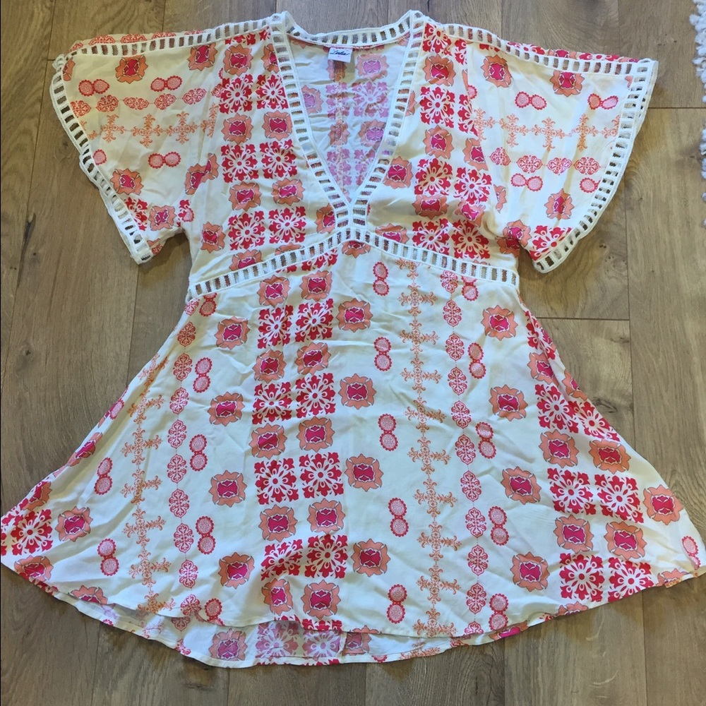 Lattice woven print dress