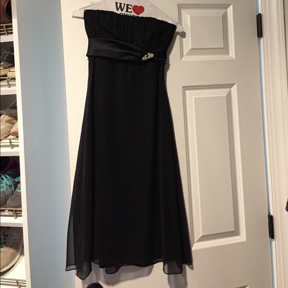 Strapless black dress