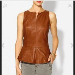 Tinley Road Faux Leather Peplum top