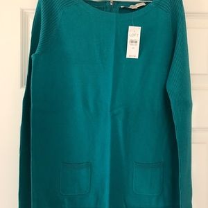 Loft teal blue spring weight sweater