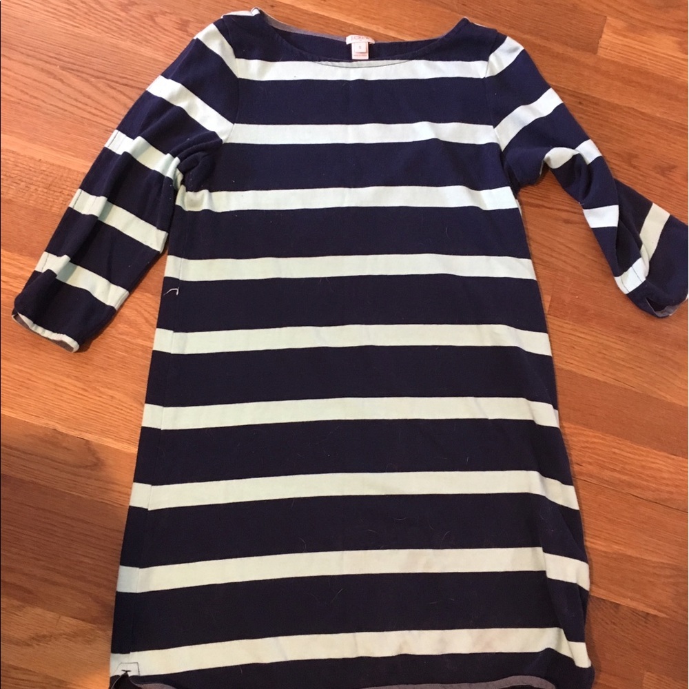 J. Crew nautical striped navy and mint dress