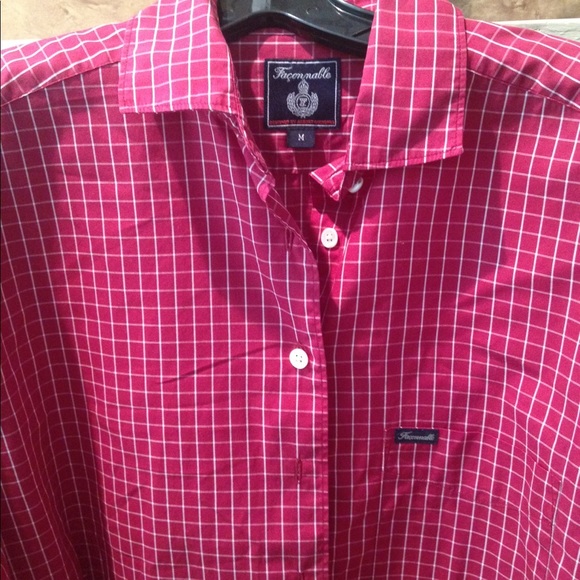 FACONNABLE TAILORED CHECKED BUTTONDOWN SHIRT SZ M - Picture 2 of 4
