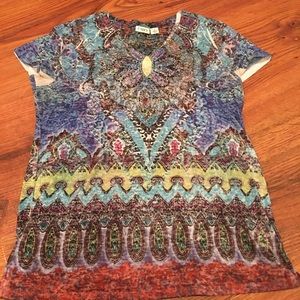 Cato brand - Med multi-colored embellished top