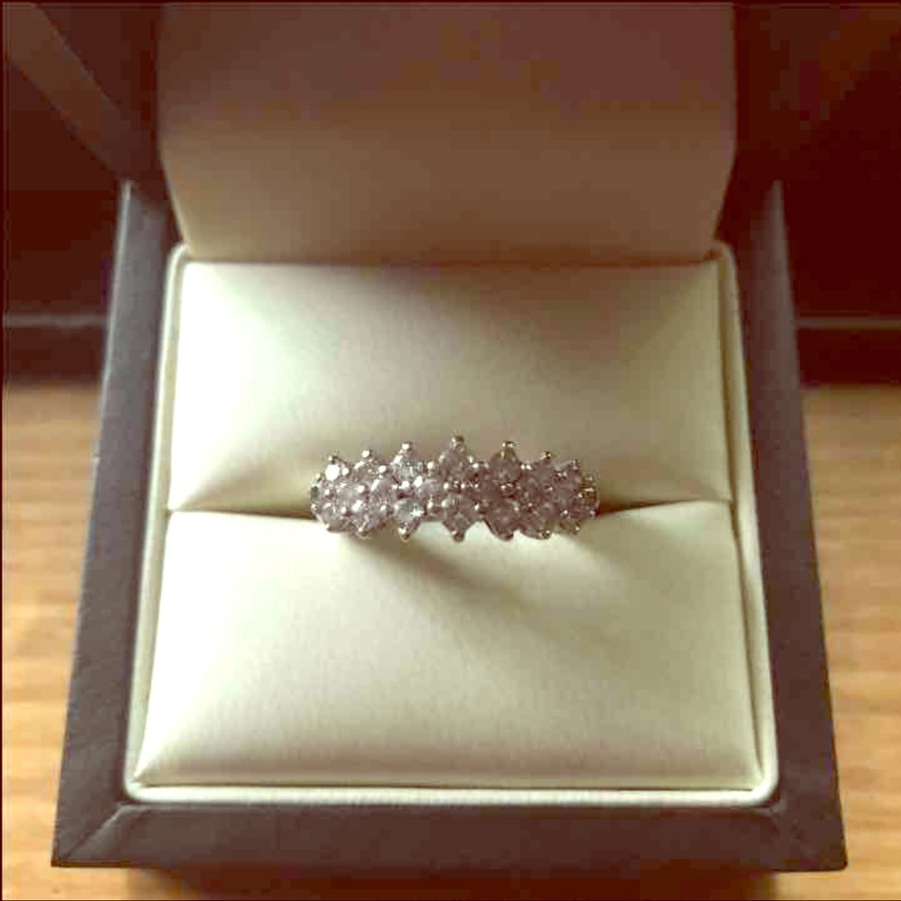10k white gold 1 carat diamond anniversary band