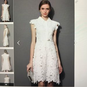 Full flower cut out midi dress