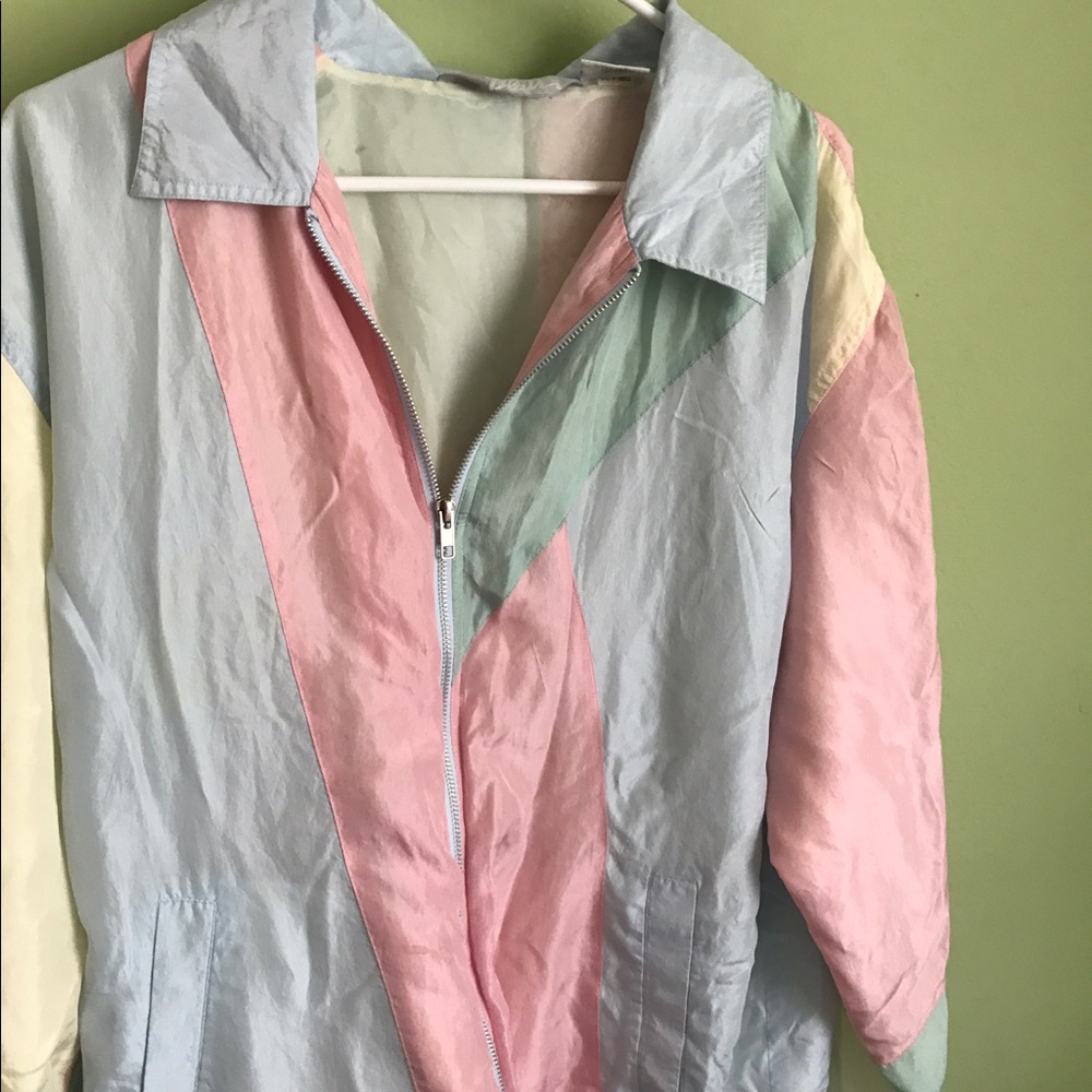Vintage style pastel windbreaker