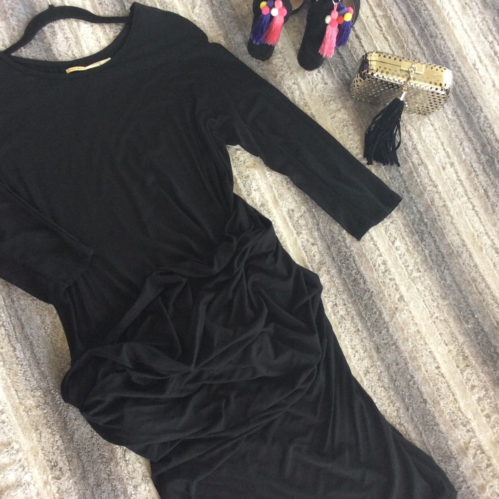 Black Max Studio Draped Dress