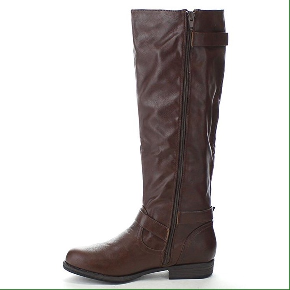Brand New Bamboo knee high riding boots Brown sz 8 - Picture 2 of 4