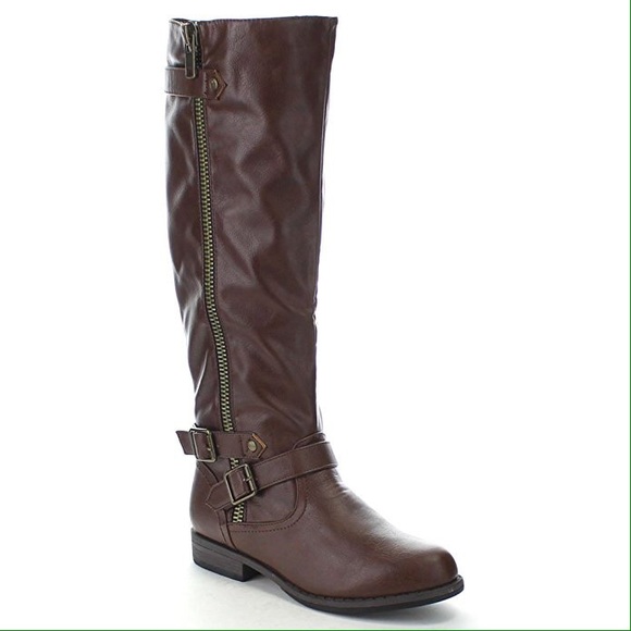 Brand New Bamboo knee high riding boots Brown sz 8 - Picture 3 of 4
