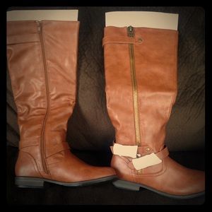 Brand New Bamboo knee high riding boots Brown sz 8