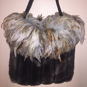Fur/Feathers New Orleans Style Shoulder Bag Purse