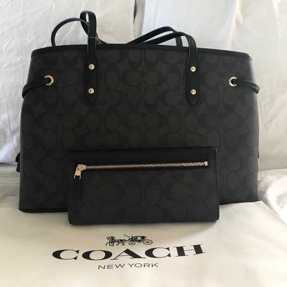 🆕Coach Signature Drawstring Carryall and Wallet - Picture 2 of 8