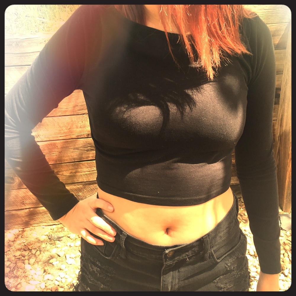 H&M long sleeve crop top