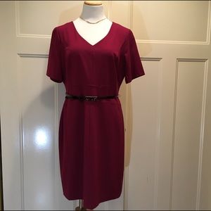 Burgundy berry belted dress