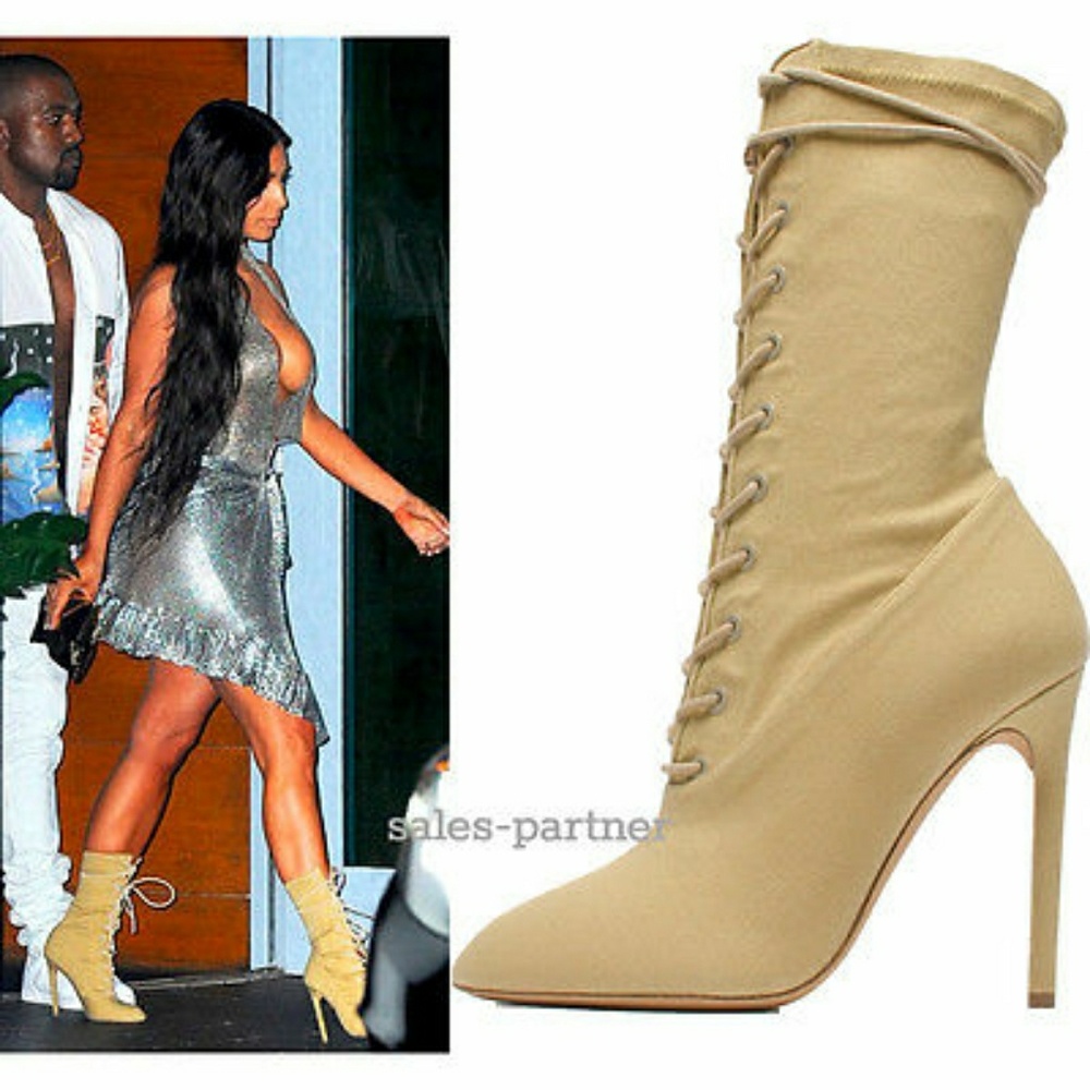 Yeezy season 4 inspired lace up booties.