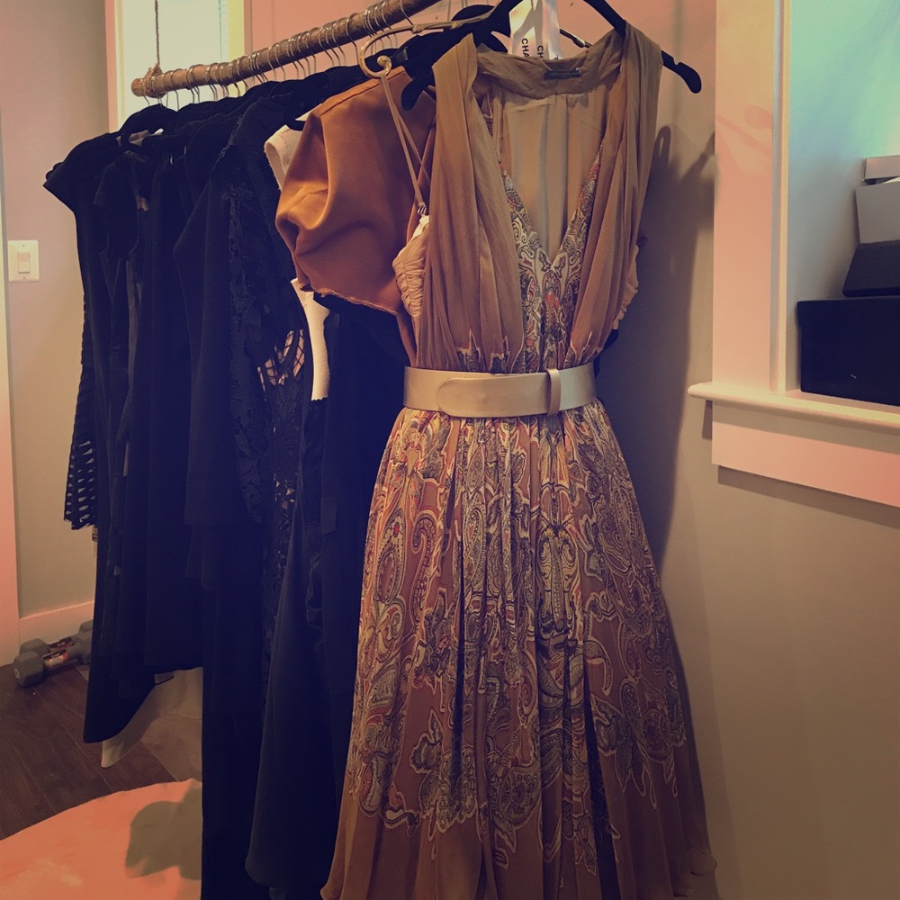 Alexander McQueen paisley silk halter dress