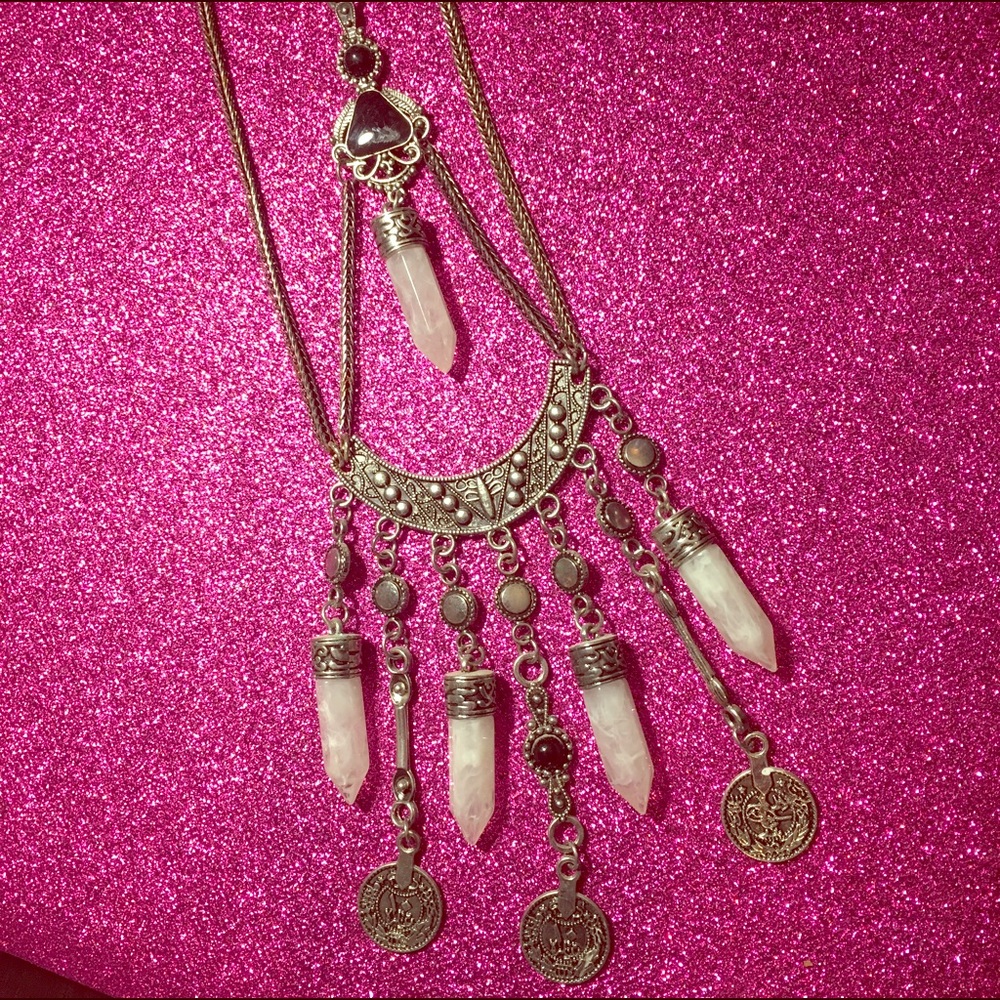 Long Crystal Boho Necklace