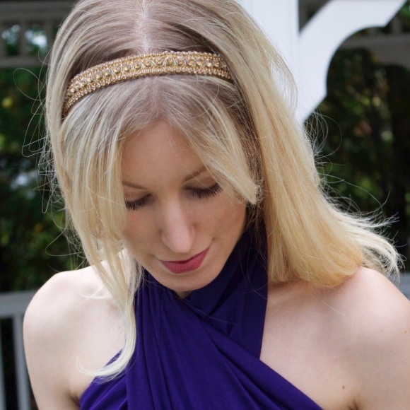 Deepa Gurnani Accessories - Deepa Gurnani crystal embroidered head wrap Deepa Gurnani Accessories - Deepa Gurnani crystal embroidered head wrap