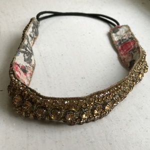 Deepa Gurnani Accessories - Deepa Gurnani crystal embroidered head wrap Deepa Gurnani Accessories - Deepa Gurnani crystal embroidered head wrap