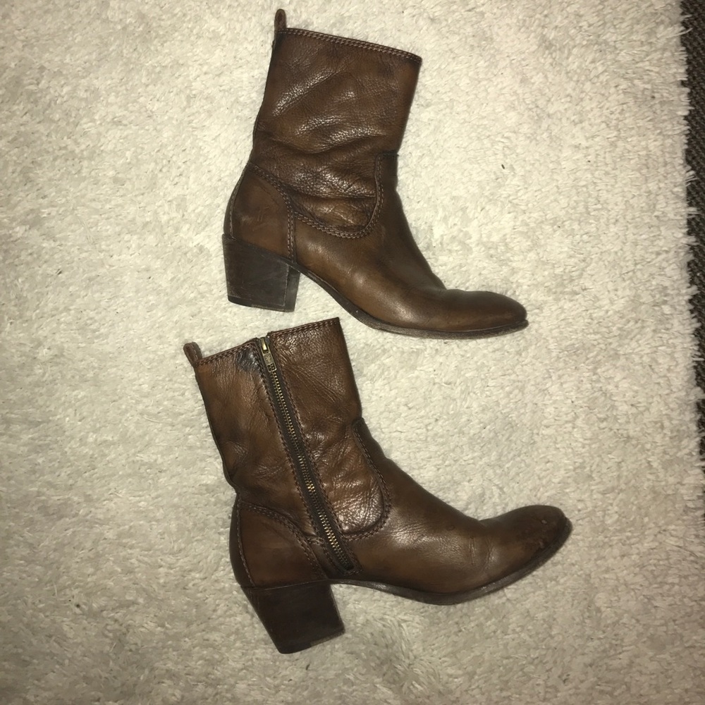 Brown Frye Leather Booties